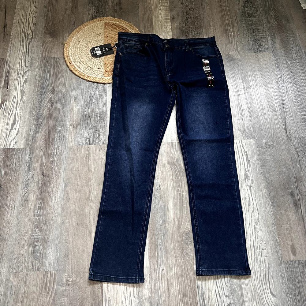 BLU ROCK Mens Dark Wash Denim Jeans NWT
